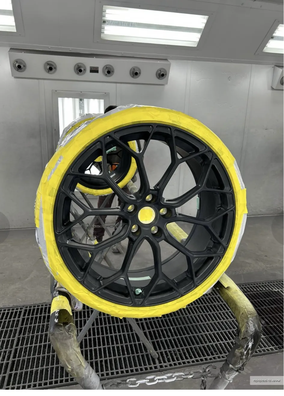 Refinished exotic wheel.