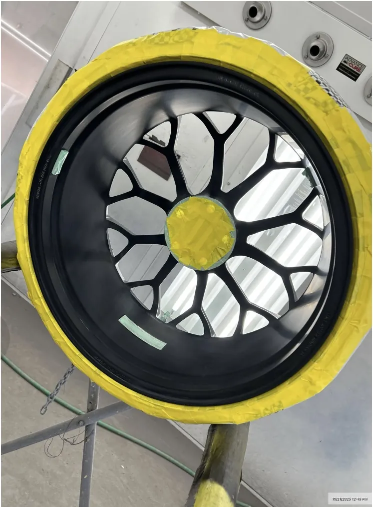 Refinished exotic wheel detail.
